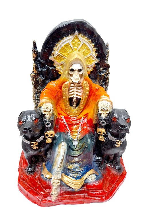 Muerte Sentada Trono 2 Perros 30 Cm