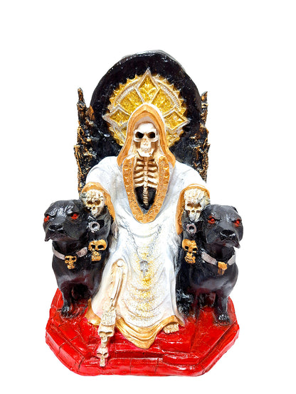 Muerte Sentada Trono 2 Perros 30 Cm