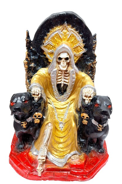 Muerte Sentada Trono 2 Perros 30 Cm