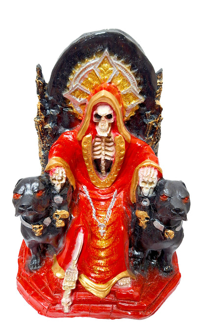 Muerte Sentada Trono 2 Perros 30 Cm